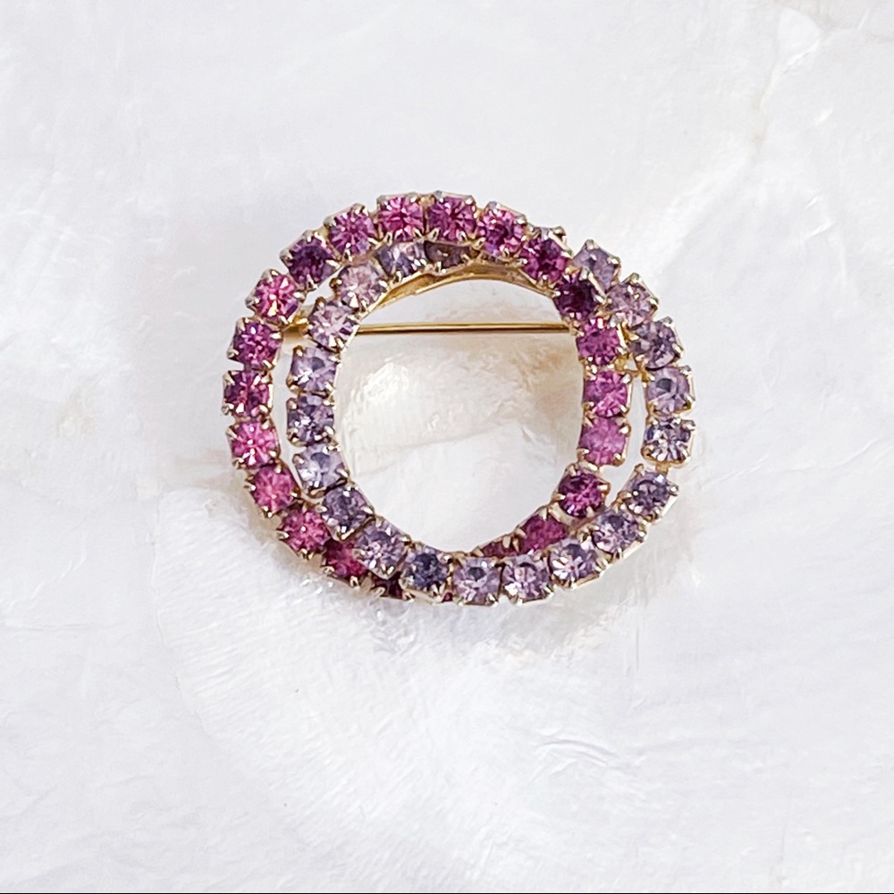 Pink & Purple Rhinestone Interlocking Circle Infi… - image 6